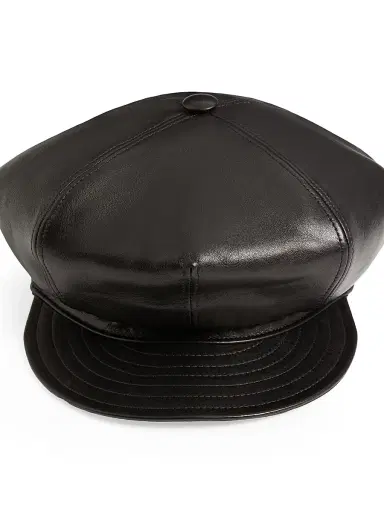 Valentino Garavani Women's VLogo Signature Leather Cap - Black - Size Medium | Thumbnail 5 Valentino Garavani Women's VLogo Signature Leather Cap - Black - Size Medium | Thumbnail 5
