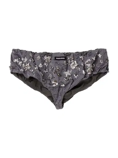 Miu Miu Women's Embroidered Duchesse Panty - Grey - Size 0 | Thumbnail 1 Miu Miu Women's Embroidered Duchesse Panty - Grey - Size 0 | Thumbnail 1