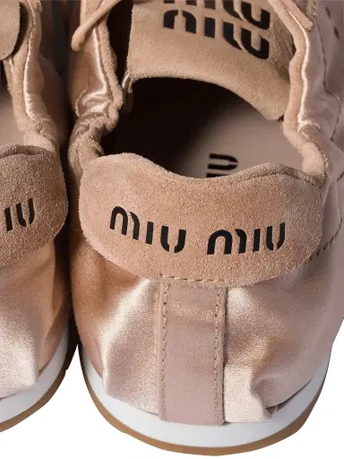 Miu Miu Women's Plume Satin Sneakers - Brown | Thumbnail 7 Miu Miu Women's Plume Satin Sneakers - Brown | Thumbnail 7