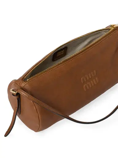 Miu Miu Women's Nappa Leather Pouch - Brown | Thumbnail 4 Miu Miu Women's Nappa Leather Pouch - Brown | Thumbnail 4