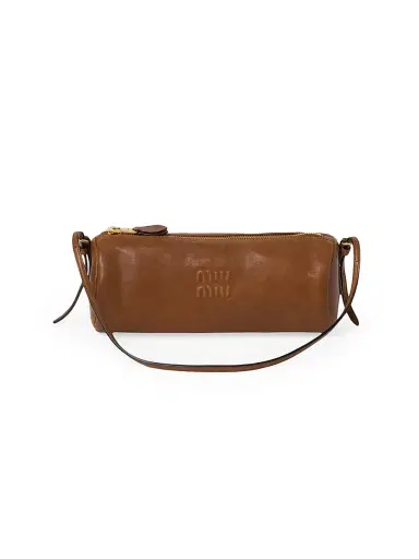 Miu Miu Women's Nappa Leather Pouch - Brown | Thumbnail 1 Miu Miu Women's Nappa Leather Pouch - Brown | Thumbnail 1