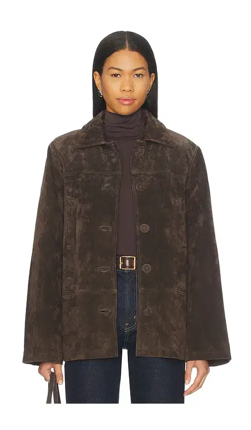 x Premium Suede Button Front Jacket x Premium Suede Button Front Jacket