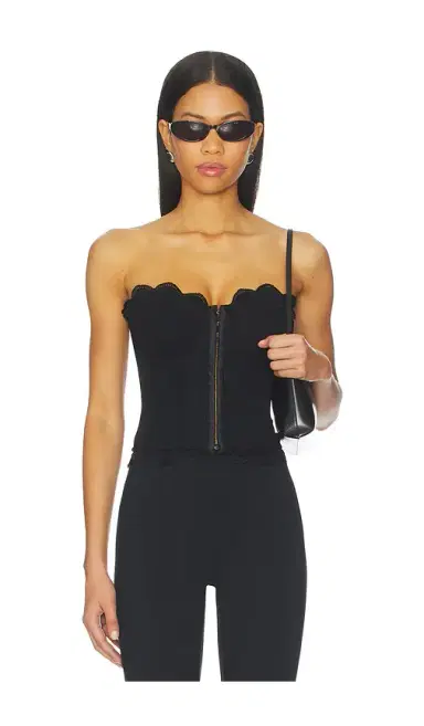 Good American Matte Jersey Lace Trim Bustier | Thumbnail 1 Good American Matte Jersey Lace Trim Bustier | Thumbnail 1