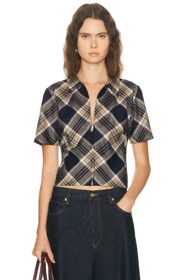 Frame X Amelia Gray Checkmate Top | Thumbnail 1 Frame X Amelia Gray Checkmate Top | Thumbnail 1