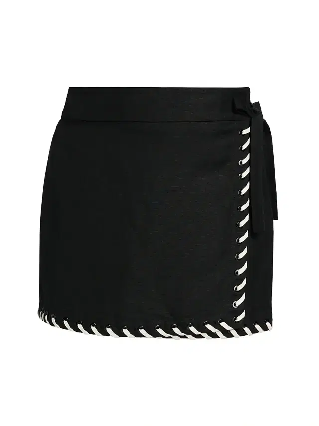 Women's Banks Linen-Blend Wrap-Style Miniskirt - Black Multi Women's Banks Linen-Blend Wrap-Style Miniskirt - Black Multi