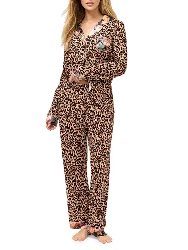 Johnny Was Women's Carly Printed Pajamas - Leopard | Thumbnail 2 Johnny Was Women's Carly Printed Pajamas - Leopard | Thumbnail 2