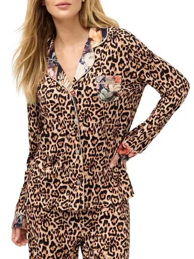Johnny Was Women's Carly Printed Pajamas - Leopard | Thumbnail 4 Johnny Was Women's Carly Printed Pajamas - Leopard | Thumbnail 4