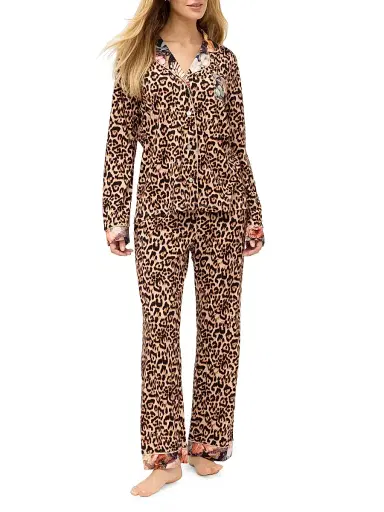 Johnny Was Women's Carly Printed Pajamas - Leopard | Thumbnail 1 Johnny Was Women's Carly Printed Pajamas - Leopard | Thumbnail 1