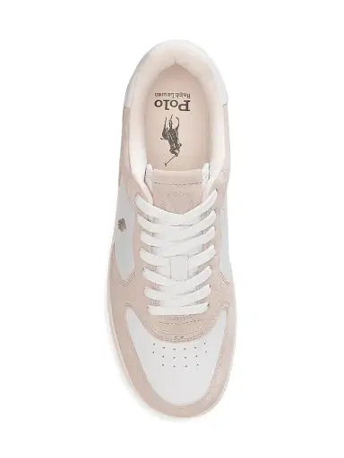 Polo Ralph Lauren Men's Masters CRT Low-Top Leather Sneakers - Gray Violet White | Thumbnail 4 Polo Ralph Lauren Men's Masters CRT Low-Top Leather Sneakers - Gray Violet White | Thumbnail 4
