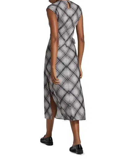 DEREK LAM 10 CROSBY Women's Adelita Check Crêpe Satin Midi-Dress | Thumbnail 5 DEREK LAM 10 CROSBY Women's Adelita Check Crêpe Satin Midi-Dress | Thumbnail 5