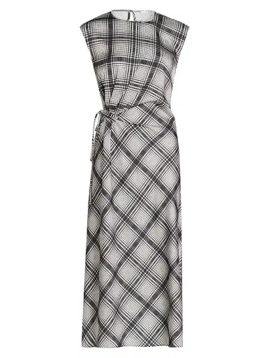 DEREK LAM 10 CROSBY Women's Adelita Check Crêpe Satin Midi-Dress | Thumbnail 1 DEREK LAM 10 CROSBY Women's Adelita Check Crêpe Satin Midi-Dress | Thumbnail 1