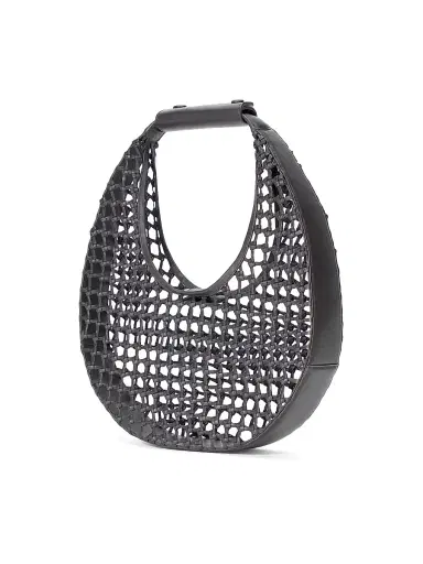 Staud Women's Moon Hand-Knotted Leather Shoulder Bag - Espresso Open | Thumbnail 2 Staud Women's Moon Hand-Knotted Leather Shoulder Bag - Espresso Open | Thumbnail 2