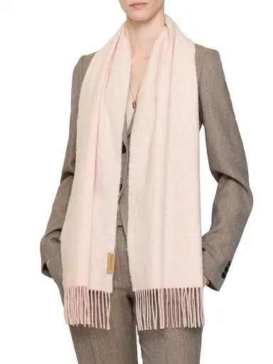 Burberry Women's Anagram Cashmere Scarf - Peony Pink | Thumbnail 2 Burberry Women's Anagram Cashmere Scarf - Peony Pink | Thumbnail 2