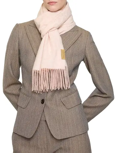 Burberry Women's Anagram Cashmere Scarf - Peony Pink | Thumbnail 3 Burberry Women's Anagram Cashmere Scarf - Peony Pink | Thumbnail 3