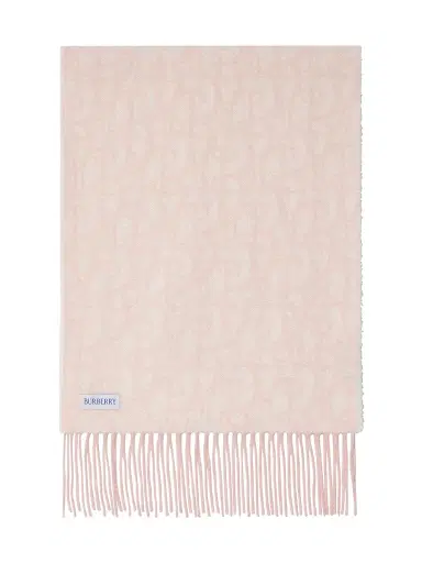 Burberry Women's Anagram Cashmere Scarf - Peony Pink | Thumbnail 4 Burberry Women's Anagram Cashmere Scarf - Peony Pink | Thumbnail 4