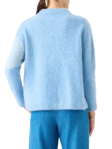 Akris Women's Colorblocked Cashmere Sweater - Powder Blue | Thumbnail 4 Akris Women's Colorblocked Cashmere Sweater - Powder Blue | Thumbnail 4
