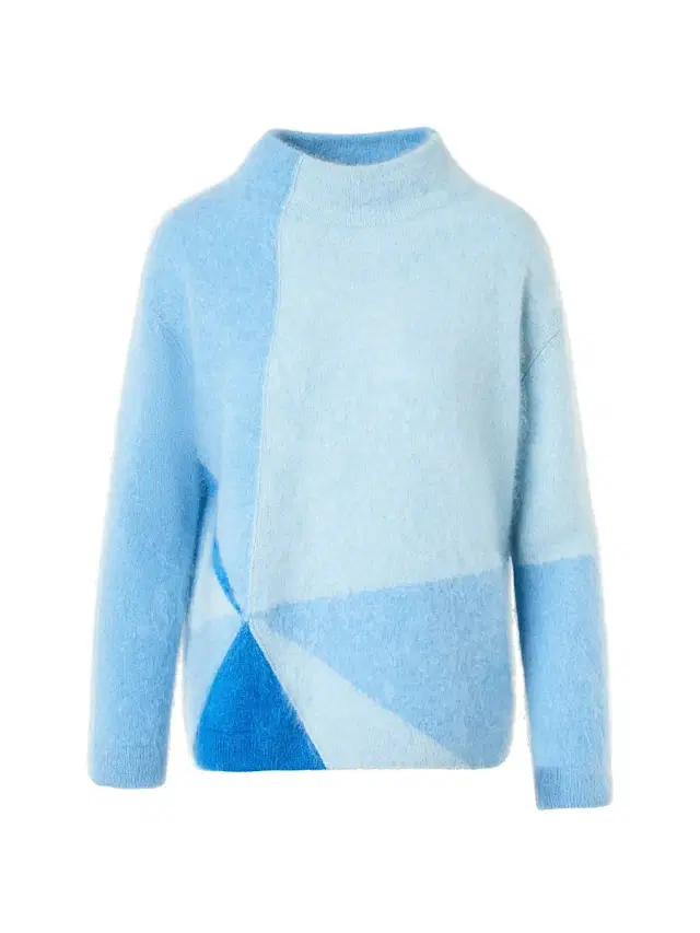 Women's Colorblocked Cashmere Sweater - Powder Blue Women's Colorblocked Cashmere Sweater - Powder Blue