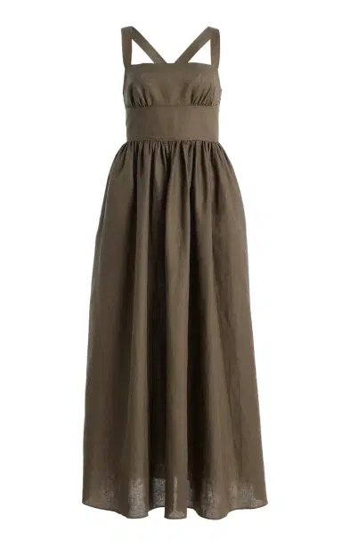 Matteau Crossback Linen-Cotton Midi Dress | Thumbnail 8 Matteau Crossback Linen-Cotton Midi Dress | Thumbnail 8
