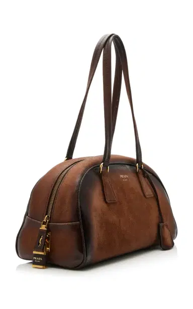 Prada Medium Suede Bowling Bag | Thumbnail 3 Prada Medium Suede Bowling Bag | Thumbnail 3