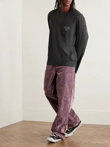 Acne Studios Printed Organic Cotton And Hemp-blend Jersey T-shirt | Thumbnail 2 Acne Studios Printed Organic Cotton And Hemp-blend Jersey T-shirt | Thumbnail 2