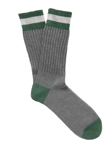 MR P. Striped Ribbed Cotton-Blend Socks - Men | Thumbnail 1 MR P. Striped Ribbed Cotton-Blend Socks - Men | Thumbnail 1