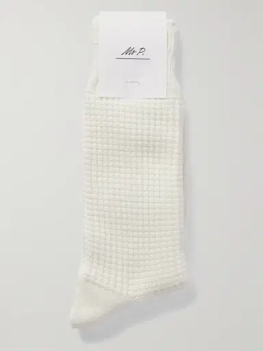 MR P. Waffle-Knit Cotton-Blend Socks - Men | Thumbnail 3 MR P. Waffle-Knit Cotton-Blend Socks - Men | Thumbnail 3