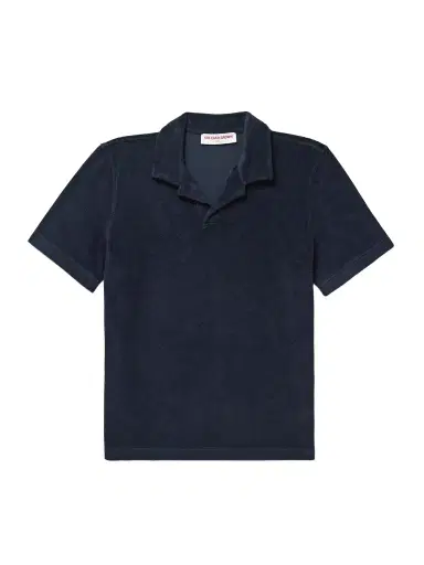Orlebar Brown Camp-Collar Organic Cotton-Terry Polo Shirt - Men | Thumbnail 1 Orlebar Brown Camp-Collar Organic Cotton-Terry Polo Shirt - Men | Thumbnail 1