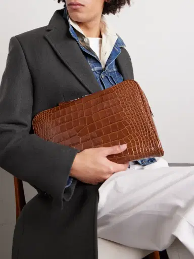 Tom Ford Croc-Effect Leather Pouch - Men | Thumbnail 3 Tom Ford Croc-Effect Leather Pouch - Men | Thumbnail 3