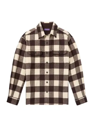 Ralph Lauren Purple Label Gable Checked Wool Shirt - Men | Thumbnail 1 Ralph Lauren Purple Label Gable Checked Wool Shirt - Men | Thumbnail 1