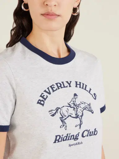 Sporty & Rich Riding Club Two-tone Printed Cotton-jersey T-shirt | Thumbnail 5 Sporty & Rich Riding Club Two-tone Printed Cotton-jersey T-shirt | Thumbnail 5