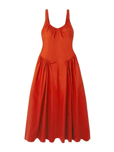 Faithfull Olas Gathered Cotton Midi Dress | Thumbnail 1 Faithfull Olas Gathered Cotton Midi Dress | Thumbnail 1