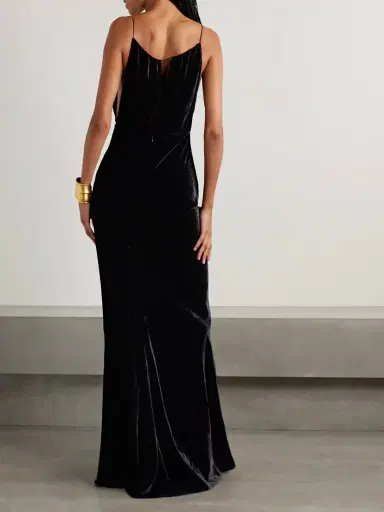 Nili Lotan Maxime Cutout Velvet Maxi Dress | Thumbnail 3 Nili Lotan Maxime Cutout Velvet Maxi Dress | Thumbnail 3