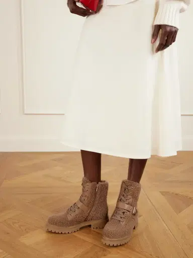 Gianvito Rossi 20 Buckled Leather-trimmed Shearling Ankle Boots | Thumbnail 4 Gianvito Rossi 20 Buckled Leather-trimmed Shearling Ankle Boots | Thumbnail 4