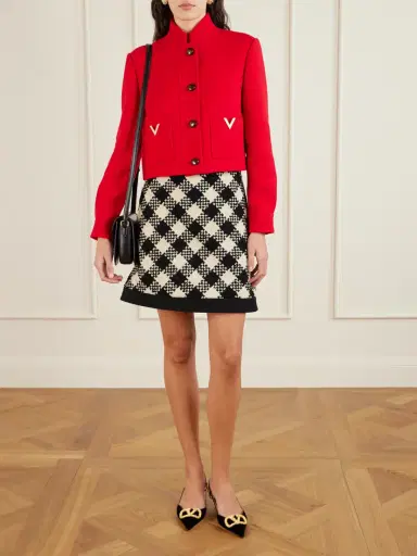 Valentino Garavani Damier Checked Bouclé-tweed Mini Skirt | Thumbnail 2 Valentino Garavani Damier Checked Bouclé-tweed Mini Skirt | Thumbnail 2