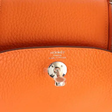 HERMÈS Hermes Mini Lindy II Orange Clemence Palladium Hardware | Thumbnail 8 HERMÈS Hermes Mini Lindy II Orange Clemence Palladium Hardware | Thumbnail 8