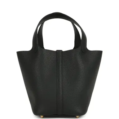 HERMÈS Hermes Picotin Lock 18 Black Clemence Gold Hardware | Thumbnail 5 HERMÈS Hermes Picotin Lock 18 Black Clemence Gold Hardware | Thumbnail 5