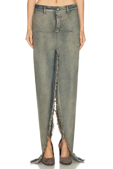 Rick Owens Denim Sliced Skirt | Thumbnail 1 Rick Owens Denim Sliced Skirt | Thumbnail 1