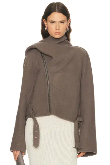 Rick Owens Cropped Scarf Flight Jacket | Thumbnail 1 Rick Owens Cropped Scarf Flight Jacket | Thumbnail 1