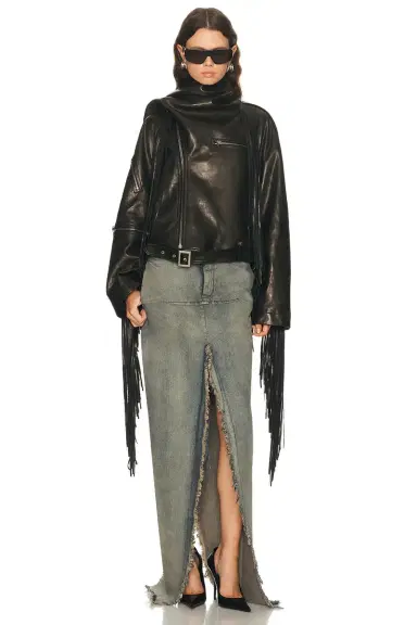 Rick Owens Cropped Scarf Flight Jacket | Thumbnail 1 Rick Owens Cropped Scarf Flight Jacket | Thumbnail 1
