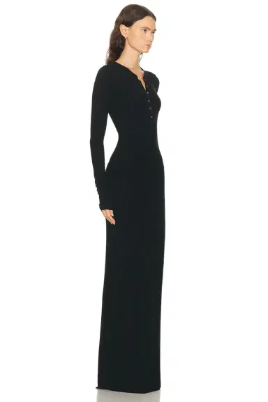 ÉTERNE Long Sleeve Henley Maxi Dress | Thumbnail 2 ÉTERNE Long Sleeve Henley Maxi Dress | Thumbnail 2