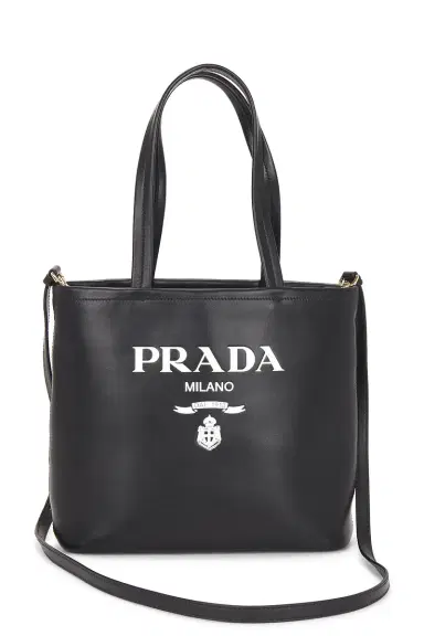 FWRD Renew Prada Vitello Logo Tote Bag | Thumbnail 1 FWRD Renew Prada Vitello Logo Tote Bag | Thumbnail 1