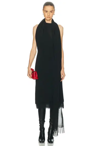 Toteme Fringed Scarf Dress | Thumbnail 1 Toteme Fringed Scarf Dress | Thumbnail 1