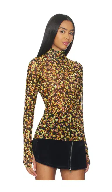 AFRM Zadie Flocked Mesh Top | Thumbnail 2 AFRM Zadie Flocked Mesh Top | Thumbnail 2