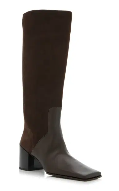 ALAÏA Square Nubuck and Leather Knee Boots | Thumbnail 3 ALAÏA Square Nubuck and Leather Knee Boots | Thumbnail 3