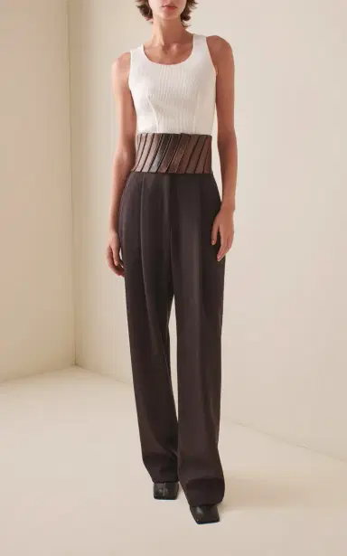 Alaïa Belted Wool Straight-Leg Pants | Thumbnail 2 Alaïa Belted Wool Straight-Leg Pants | Thumbnail 2