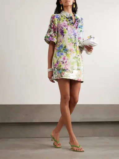 Aje Dahlia Floral-print Sequined Mesh Mini Skirt | Thumbnail 2 Aje Dahlia Floral-print Sequined Mesh Mini Skirt | Thumbnail 2