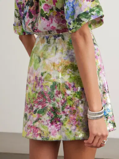 Aje Dahlia Floral-print Sequined Mesh Mini Skirt | Thumbnail 4 Aje Dahlia Floral-print Sequined Mesh Mini Skirt | Thumbnail 4