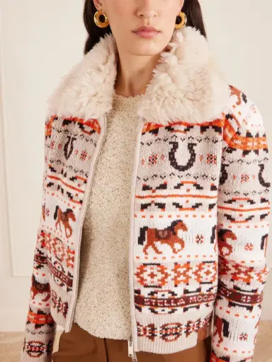 Stella McCartney Cropped Jacquard-knit Wool Cardigan | Thumbnail 5 Stella McCartney Cropped Jacquard-knit Wool Cardigan | Thumbnail 5