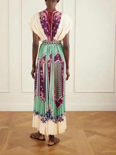 La DoubleJ Belted Printed Pleated Crepe De Chine Maxi Dress | Thumbnail 3 La DoubleJ Belted Printed Pleated Crepe De Chine Maxi Dress | Thumbnail 3