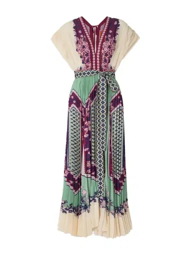 La DoubleJ Belted Printed Pleated Crepe De Chine Maxi Dress | Thumbnail 1 La DoubleJ Belted Printed Pleated Crepe De Chine Maxi Dress | Thumbnail 1